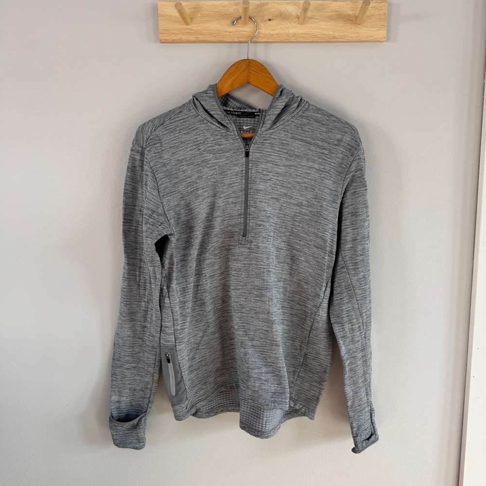 Nike Men's Gray Half-Zip Running Sweater